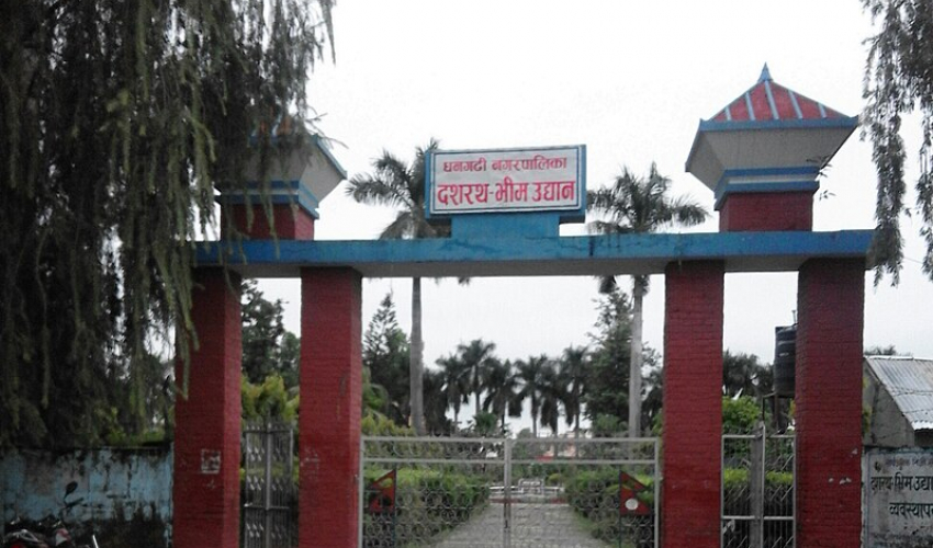 धनगढीको वीरेन्द्र–ऐश्वर्य उद्यान निर्माणको काम धमाधम हुँदै